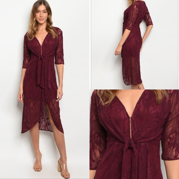 Dresses & Skirts - 🆕Wine lace dress.